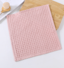 Water-absorbing  Quick-drying Pure Cotton Waffle Bath Towel (Option: Pink-35x35cm)