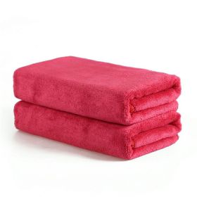 Large Cotton Absorbent Quick Drying Lint Resistant Towel (Option: Rose Red Thickening-70x140cm)