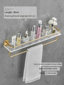 Acrylic Bathroom Storage Rack Bathroom Towels Storage Rack (Option: Brushed Gold 30 Long With Rod)