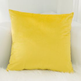 Dutch Suede Pillow Cushion Sofa Cushion Office Lumbar Bed Head Backrest Velvet Pillow Cover (Option: 19Lemon Yellow-50x50cmWithout Core)