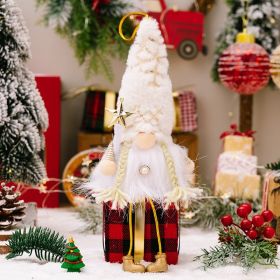 Christmas Decorations Sequins Plush Bonnet Pendant For The Elderly (Option: Female Doll With Light)