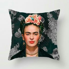 New Mexico Frida Caro Woman Self-portrait Pattern Digital Printing Linen Pillow Cover (Option: 1style-45cm)