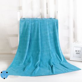Large Cotton Absorbent Quick Drying Lint Resistant Towel (Option: Lake blue-100x120cm)