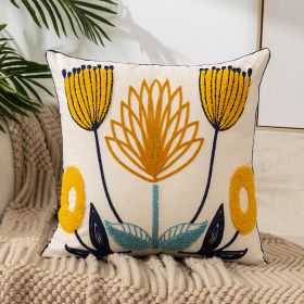Flower Embroidery Pillow Cover Pastoral Style (Option: Style 5-45x45CM Single Pillowcase)