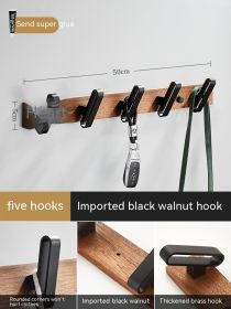 Light Luxury Solid Wood Clothes Hook Wall-mounted Aluminum Alloy (Option: Black 5 Hooks)