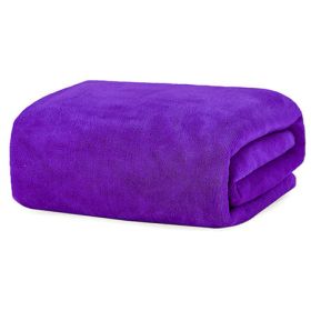 Large Cotton Absorbent Quick Drying Lint Resistant Towel (Option: Deep purple-90x190cm)
