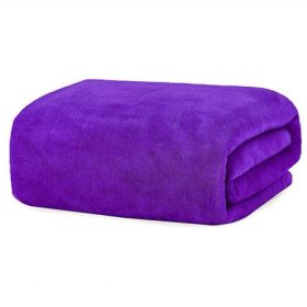 Large Cotton Absorbent Quick Drying Lint Resistant Towel (Option: Deep purple-90x190cm)