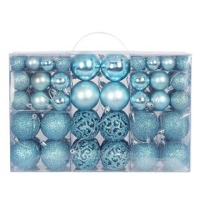 Christmas Ball Hanging Boxed Decorations (Option: 100 Boxed Light Lake Blue)