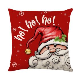 Christmas Elk Santa Claus Linen Cushion Cover (Option: JYM383 2-45x45cm)