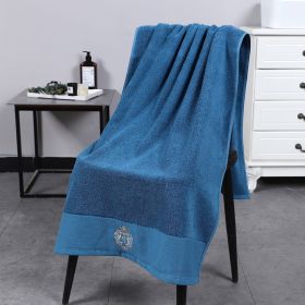 Thickened Lint Free Cotton Bib Towel (Option: Blue-70x140cm)