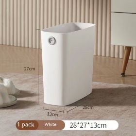 Simple Trash Can Household Kitchen Living Room No-lid (Option: Milky White)
