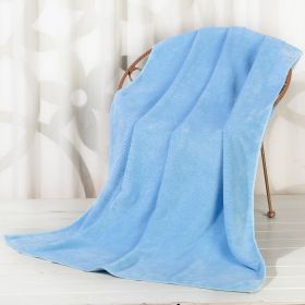 Large Cotton Absorbent Quick Drying Lint Resistant Towel (Option: Light blue-100x120cm)