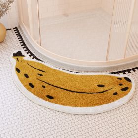Machine Washable Semi-arc Printing Shower Room Outside Door (Option: Banana Curved Lambswool Mat-45 100cm Cashmere Material)