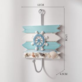 Ocean Style Home Ornament Hat-and-coat Hook Creative (Option: Set Of Four Rudder Hooks-18 Ã— 11cm)