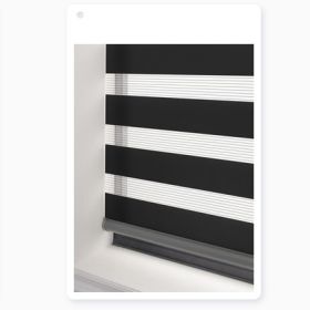 Soft Gauze Curtain Semi-Shading Rolling Curtain Roll-Up Curtain Electric Zebra Curtain (Option: Black-One square meter)