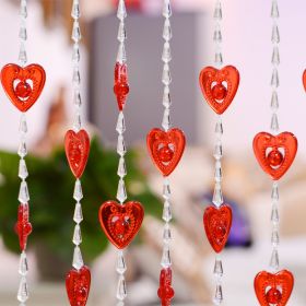 Household Plastic Crystal Acrylic Door Chain Decoration (Option: Transparent red-70x130)