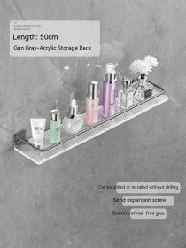 Acrylic Bathroom Storage Rack Bathroom Towels Storage Rack (Option: Gray 50 Long Storage Rack)