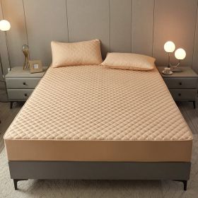 Cotton Clip Bed Hat Simple Solid Color Hotel Simmons All-inclusive Bed Cover (Option: Camel-150cmx200cm)