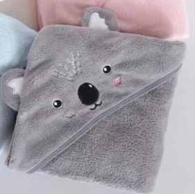 Coral Fleece Three-dimensional Cartoon Bath Towel Children Hoodie Cloak (Option: Koala-80x80cm)