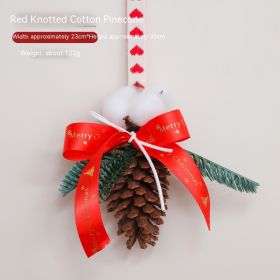 Christmas Decoration Pine Cone Pendant (Option: Red Knot Cotton Pine Cone)