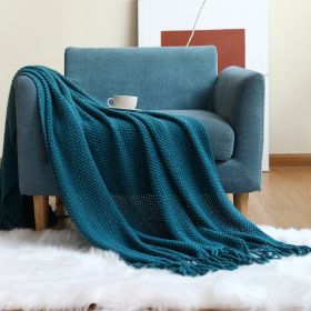 Office Sofa Nap Knitting Blanket (Option: Navy Blue-130x240cm)