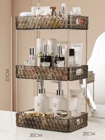 Light Luxury Bathroom Floor Trolley Mobile Toilet Gap Toilet Bathroom Cosmetics Storage Rack (Option: Three Layers Black)