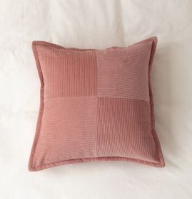 Hotel Homestay Corduroy Fly Edge Pillow Cover (Option: Leather pink-50X50CM)