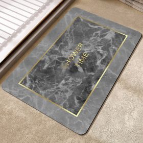 Marbling Bathroom Entrance Absorbent Floor Mat Household Quick-drying Diatom Ooze Floor Mat (Option: Showertime Gray-40 X60cm Diatom Ooze)