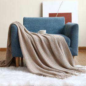 Office Sofa Nap Knitting Blanket (Option: Khaki-130x240cm)