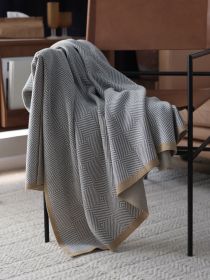 Gray Knitted Chenille Wool Cover Blanket (Option: Gray-130x220CM)