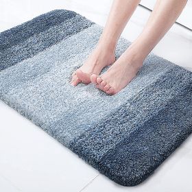 Absorbent Floor Bathroom Step Non-slip Mat (Option: Navy Blue-51x76)