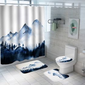 Digital Printing Polyester Bathroom Supplies Chinese Landscape Painting (Option: Yf107-120x180)