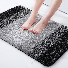 Absorbent Floor Bathroom Step Non-slip Mat (Option: Black-51x76)