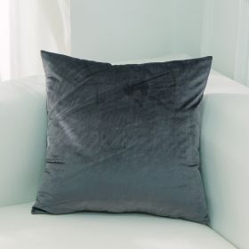 Dutch Suede Pillow Cushion Sofa Cushion Office Lumbar Bed Head Backrest Velvet Pillow Cover (Option: 56Dark Grey-45x45cm Without Core)