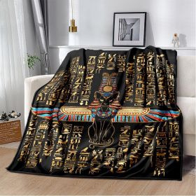 Ancient Egypt Mysterious Symbol 3D Digital Printing Flannel Nap Blanket Wholesale (Option: 14th-100*150cm)