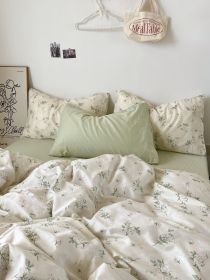 Cream Xia Zhi Ins Floral Vintage Cotton Four-piece Set (Option: Campanula-1.8m Flat Sheet 4pcs)