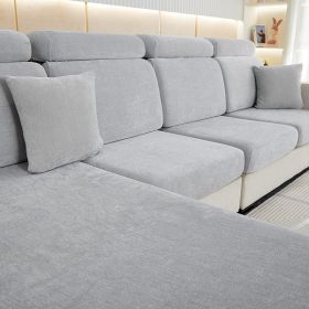 Thickened Chenille Sofa Cover Lazy All-inclusive (Option: Light Gray-Large Single)