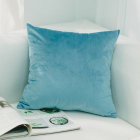 Dutch Suede Pillow Cushion Sofa Cushion Office Lumbar Bed Head Backrest Velvet Pillow Cover (Option: 62Aqua Blue-30x50cm Without Core)