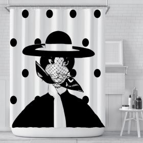 Waterproof Polyester Bathroom Curtain Shower Curtain (Option: 8-120g)