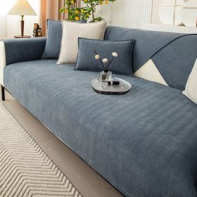 Non-slip All-inclusive Universal Cover Chenille Light Luxury High-end Cushion Cover Towel (Option: Gray And Blue-90 Ã— 180)