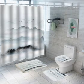 Digital Printing Polyester Bathroom Supplies Chinese Landscape Painting (Option: Yf104-180x200)